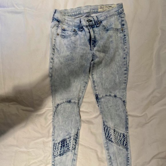 Rag and Bone Acid Wash Moto Jeans for INTERMIX - Picture 2 of 6